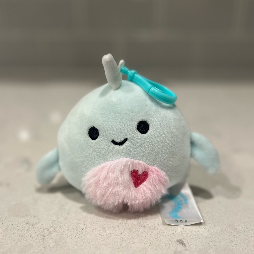 Niema the Narwhal Heart Squishmalloow - 3" clip